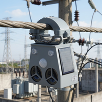 Répulsif à ultrasons intelligent pour oiseaux, alimenté par énergie solaire, étanche, écologique, technologie sonore et lumineuse, matériau ABS, durée de vie 3-5 ans