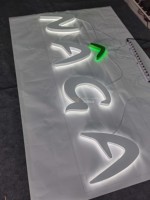 Letrero Retroiluminado Personalizado para Tiendas, Letras Retroiluminadas de Acero Inoxidable Pintadas de Blanco, Acabado Exquisito y Limpio