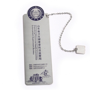 Unbreakable Customized Province Label Rectangle Shape Metal <b>Bookmark</b> with Pendant - Product Image 1