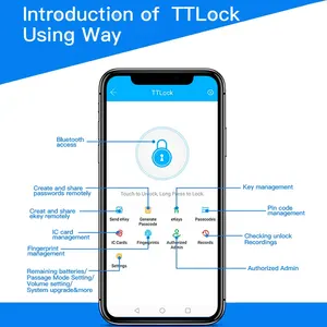 Door Fingerprint Lock USA Smart Fingerprint Smart Door Lock Ttlock Temporary Password Card Electronic Key Wireless Digital Door Lock