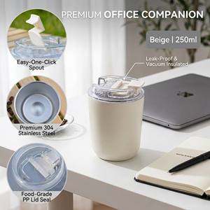 Vente en gros de tasses à café isothermes en acier inoxydable 304 écologiques, conserveront les boissons chaudes/froides, couvercle rabattable anti-fuite, cadeaux promotionnels - Product Image 5
