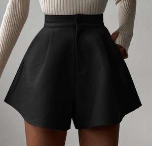 Shorts évasés pour femmes Enyami, style minimaliste, <span class=keywords><strong>chic</strong></span> décontracté, bureau, loisirs, élégant, taille haute, simple - Product Image 3