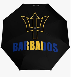 Ombrello da Viaggio Personalizzato con Mappa di Barbados, Ombrello Pieghevole Automatico, Parasole Portatile per Esterni - Product Image 5