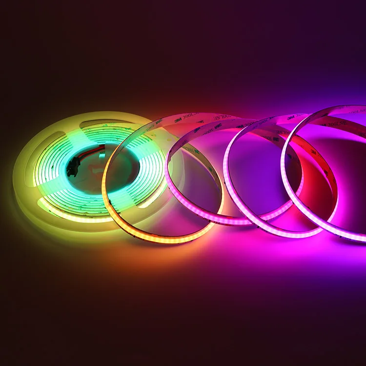 RGB Iridescent576-bead COB LED Light Strip, 10 mm Wide, with a protection Rating of IP20, Powered by 24V. · image 1