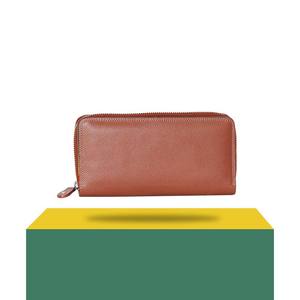Genuine Leather <b>Ladies</b> Clutch <b>Wallet</b> with Zipper Closure Waterproof Cotton Lining Long Purse Design Style for Office & Daily Use - Product Image 1