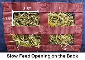 Échantillon gratuit, sac en filet respirant et résistant pour le stockage des grains, sac à foin pour chevaux, ânes, chèvres, avec coussin pour le cou et le nez - Product Image 2