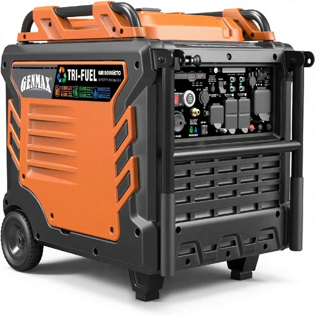 GENMAX Tri Fuel Generator 10500-Watt 458cc Portable 50A Remote Start with ATS & CO Shutoff for Home Backup Power