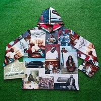 Sweat à capuche personnalisé en tapisserie pour homme, vêtements de rue tendance, style rappeur Kendrick Lamar Drake, sweat à capuche en jacquard tissé