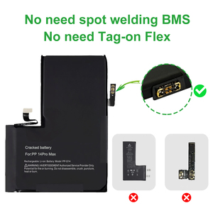 <span class=keywords><strong>Batterie</strong></span> au lithium PPNEB neuve de qualité A sans soudure pour <span class=keywords><strong>iPhone</strong></span> 14 ProMax, remplacement de <span class=keywords><strong>batterie</strong></span> avec décodage, 100 % de santé, résout les problèmes de pop-up, certifiée CE - Product Image 2