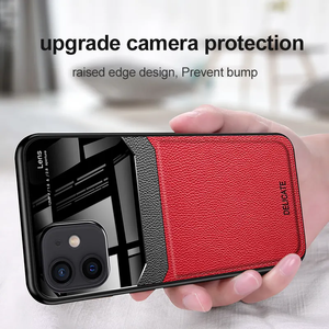 Funda para iPhone15 14 <span class=keywords><strong>Pro</strong></span> <span class=keywords><strong>Max11</strong></span> <span class=keywords><strong>Pro</strong></span> X Xs 12 Mini <span class=keywords><strong>Pro</strong></span> Max Funda de cuero de lujo para lente de cámara para <span class=keywords><strong>iPhone</strong></span> 13 8 7 6 6S Plus Imán de coche - Product Image 4