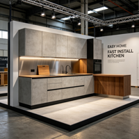 Unité de cuisine préfabriquée compacte pour studio, à assembler soi-même