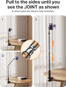 Phone Holder for Desk and Bed Overhead Phone Mount Gooseneck Phone Stand Flexible 360 Lazy Long Arm <b>Clamp</b> Clip for <b>Table</b> - Product Image 2