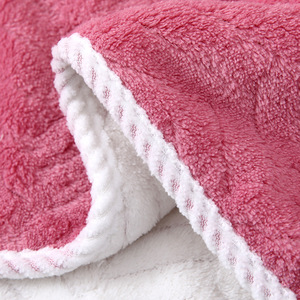 Fan Xin Hair Drying Cap 25x60cm Double Layer Coral Fleece Thickened Absorbent Women Shower <b>Towel</b> - Product Image 1