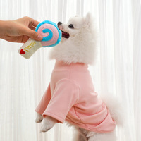 Jouet à mâcher sonore de luxe en peluche en forme de sucette pour chiens et chats, amusant, anti-ennui, 3 couleurs, 5 cm, vente en gros