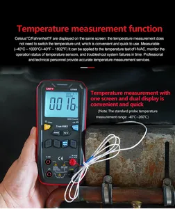 UNI-T มัลติมิเตอร์แบบดิจิตอลอัจฉริยะ UT60S 1000V AC โวลต์มิเตอร์ แอมมิเตอร์ ทรูอาร์เอ็มเอสเครื่องวัดความถี่เครื่องวัดอุณหภูมิคาปาซิเตอร์ - Product Image 5