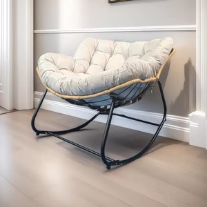 Modern Design Luxury Outdoor a Living Room Bedroom <strong>Rattan</strong> Rocking Chair Lounge Chair Leather Fabric <strong>Sofa</strong> - Product Image 5