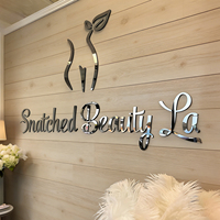 Letras Decorativas para Pared de Casa, Logotipo Comercial Personalizado, Letras 3D Acrílicas Doradas para Pared Interior, Letrero Adhesivo para Salón de Uñas