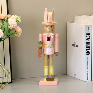 Mystic Arts <b>Easter</b> Nutcracker <b>Ornament</b> Wooden Rabbit Figurine Decorative Gift European Style Craft 7302B - Product Image 3