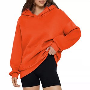 Sweat-shirt à capuche oversize pour femme, pull décontracté à épaules tombantes et manches longues, haut en molleton épais pour l'automne et l'hiver - Product Image 1