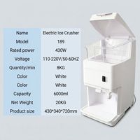 Nueva Trituradora de Hielo Eléctrica Automática de 8 kg/min para Uso Doméstico y Comercial - Diseño Elegante, 110V/220V Opcional, Venta Directa de Fábrica