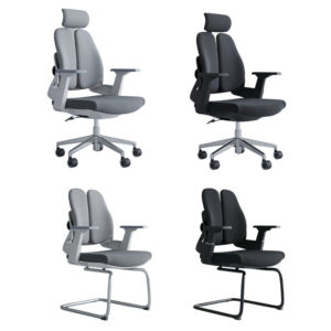 Chaise de bureau de direction moderne en tissu maillé Chaise de bureau de secrétaire en maille grise à dossier haut réglable contemporaine pivotante - Product Image 6