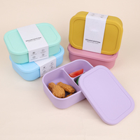 Nouveau produit 2024, boîte à lunch bento, boîte à lunch bento à emporter, boîte à lunch en silicone pour enfants, récipient de stockage alimentaire en silicone avec couvercle en silicone