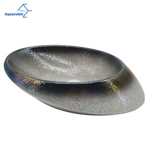 Lavabo console en céramique Art Nouveau avec finition électroplaquée bicolore - Product Image 2