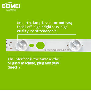 แถบไฟ LED แบ็คไลท์สำหรับทีวี A5 HL-10320A28-0901S-02แถบ LED แถบไฟ LED สำหรับทีวี LED32HD32 <span class=keywords><strong>JAV</strong></span> 9LED 3V 619มม. 3ชิ้น/เซ็ต - Product Image 3