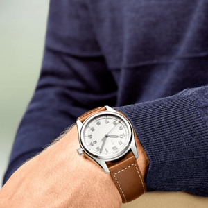 Montre mécanique automatique noire mate avec cadran arabe lumineux et bracelet en cuir pour homme Longinesing - Product Image 2