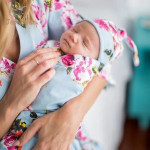 Abiti da parto abbinati <span class=keywords><strong>set</strong></span> abito da mamma pigiama premaman e coperte da bambino in fibra di bambù - Product Image 5