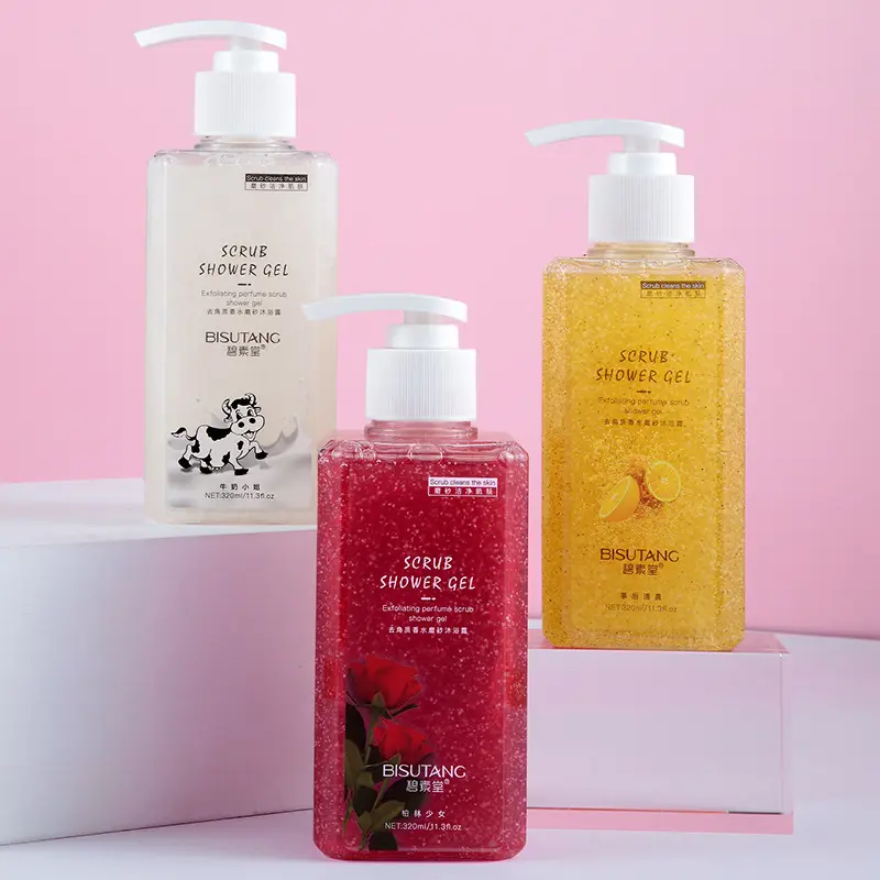 BISUTANG Wangi Tahan Lama Mandi Tubuh Buah Cuci Oranye Mawar Ekstrak Susu Exfoliating Parfum Scrub Shower Gel