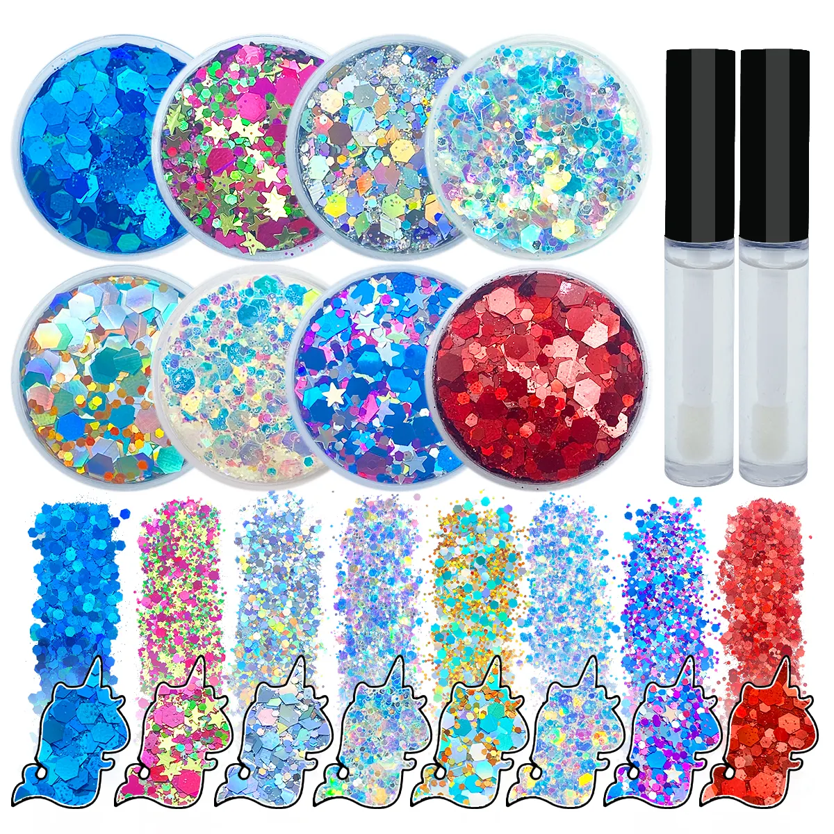 Wholesale High Quality Polyester Gel Glitter Palette Dot Mixes Glitter with Free Makeup Samples