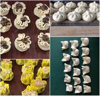 Opération facile shaomai faisant des boulettes de pain à vapeur momo samoussa faisant la machine