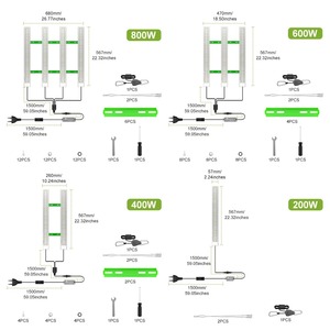 Lámpara LED de Cultivo de Plantas de 800W, Espectro Completo, para Interiores, Semillas, Invernadero, Vegetales, Cultivo Hidropónico, Lámpara UV - Product Image 6