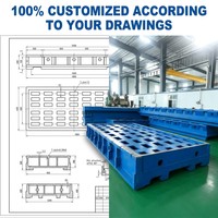 YOGIE OEM Châssis de tour de grande précision sur mesure pour pièces de machines CNC, structure de base d'outil en fonte, cadre de soudage moulé
