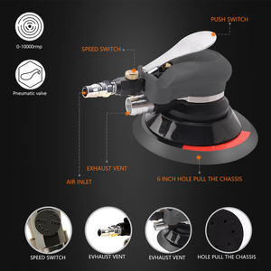 <span class=keywords><strong>Ponceuse</strong></span> orbitale aléatoire pneumatique SPTA 5/6 pouces avec plateau de support supplémentaire de 5 pouces, faible vibration, pour bois, composites et métaux - Product Image 4