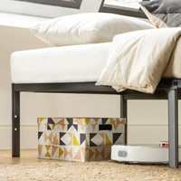 Lit simple pliable moderne avec grande plate-forme en acier doux Base de matelas amovible Lit double d'hôtel en bois de fer