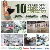LYNMISS OEM Bragas Menstruales de Bambú Transpirables, Higiénicas, Sin Costuras, de Corte Alto, de 4 Capas, a Prueba de Fugas, para Flujo Abundante, Certificadas OEKO-TEX