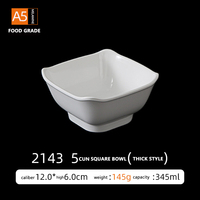 Stock de soupe en mélamine Assiettes japonaises de forme carrée et bol à salade carré en mélamine imprimé