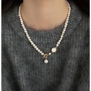 สร้อยคอมุกบาโรกอเนกประสงค์สำหรับผู้หญิง สไตล์หรูหราเบาๆ ทำจากเปลือกหอยธรรมชาติ รูปทรงไม่สม่ำเสมอ เหมาะสำหรับใส่กับเสื้อฮู้ด สร้อยคออเนกประสงค์สไตล์หวาน - Product Image 4