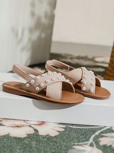 Sandales d'été de haute qualité pour enfants, en PU, à bout ouvert, avec perles, pour filles - Product Image 3