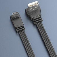 Kabel Data Micro USB Flat Fleksibel Lurus Atas Bawah Kiri Kanan Sudut 90 Derajat USB Male ke Micro Male 2A 15CM 30CM 50CM 100CM