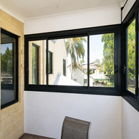 Fenêtres coulissantes horizontales modernes en profilé aluminium, double vitrage, insonorisées, coupe-vent, isolation thermique, pour projets de villas (vente en gros)