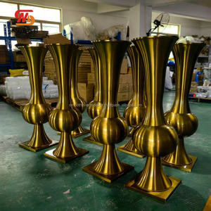 Centros de Mesa Metálicos Lisos, Jarrones Dorados Geométricos, Soportes para Flores, Elegantes Centros de Mesa para Eventos, Decoración de Mesa - Product Image 4