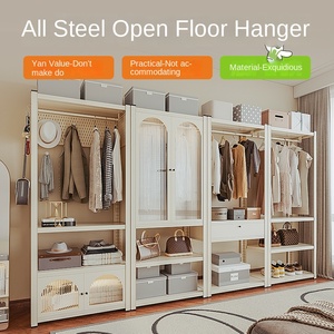 ราวแขวนผ้าเหล็กแบบตั้งพื้นประกอบง่ายทันสมัย ตู้เสื้อผ้าโลหะแข็งแรงทนทาน พร้อมราวแขวนและชั้นวางของสำหรับห้องนอน - Product Image 6