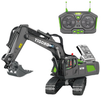 YIGONG BC1043 2.4G 11CH Excavadora RC de Aleación Metálica 1/20, Máquina de Construcción con Garra