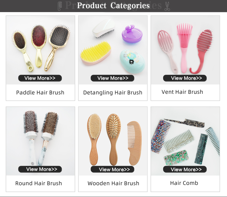 Purple Gradient Rectangle Hair Brush Shiny Cushion Massage Hair Brush