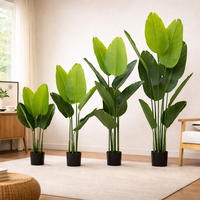 Plantes artificielles très vendues, bananier à grandes feuilles, utilisé pour la décoration intérieure, feuilles de bananier artificielles en pot