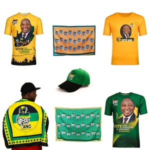 Vente en gros de kangas en tissu imprimé à la cire africaine et t-shirt de vote de campagne électorale personnalisé - Product Image 4