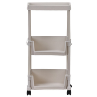 Chariot de rangement rectangulaire multi-couleurs à 4 roues, petit chariot utilitaire en plastique pour la maison